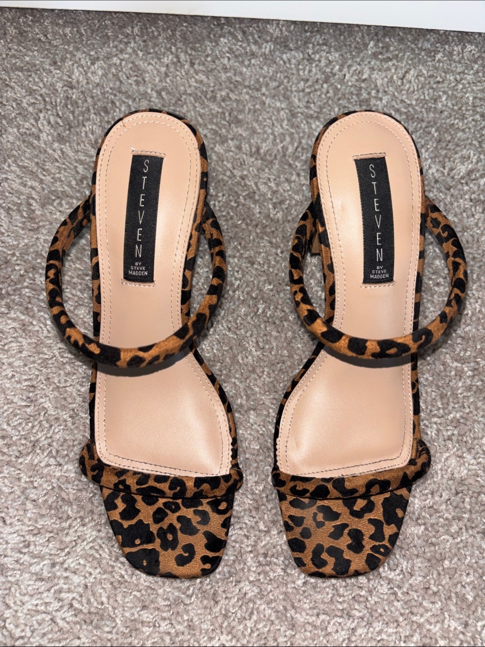 Steve Madden Leopard Print Hoop-Strap Heels - Brown & Black